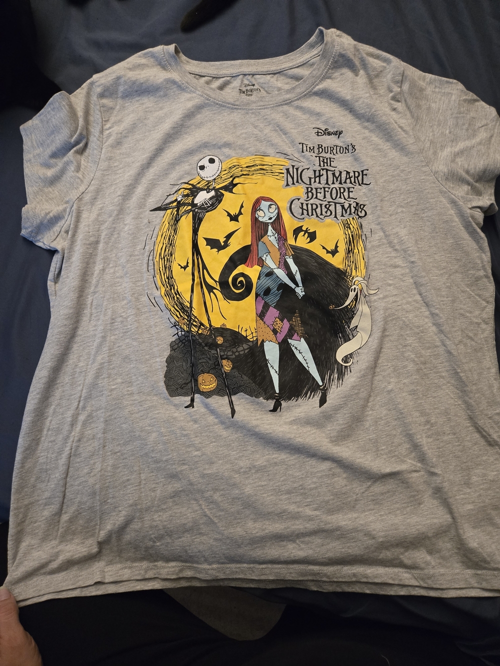 Disney Tim Burton The Nightmare Before Christmas Graphic Tee - Gray